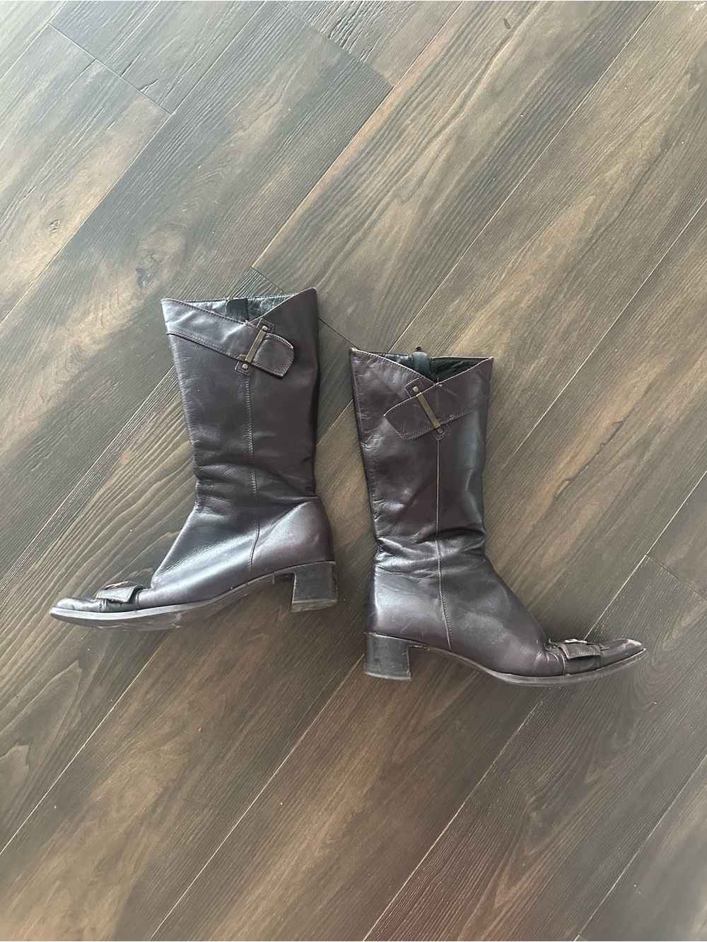 Spiral Women's Shoes | Dark Brown Leather Mid-Calf Boots